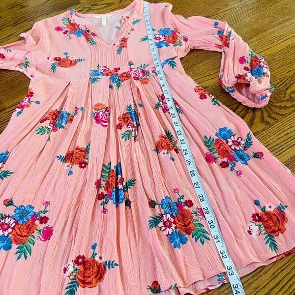Matilda Jane Let's Go Out Dress - Peach Floral Boho Dress - M - Picture 5 of 14